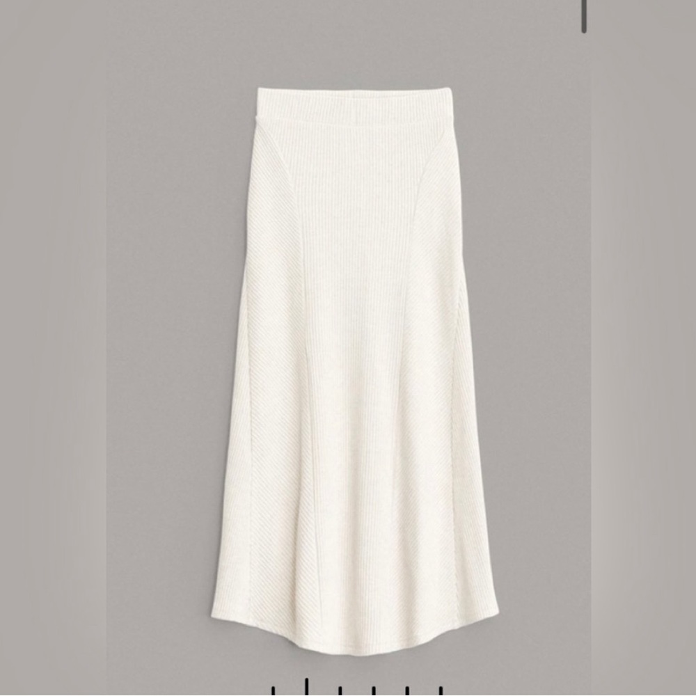 NWT RAG & BONE echo rib midi skirt in ivory XXS - Picture 3 of 9